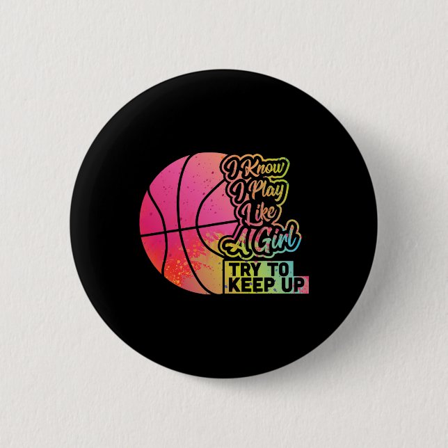 Bysketbyll Women Fun Geschenkteam spielen wie ein  Button (Vorderseite)