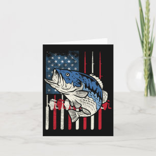 Byss Fish US American Flag Patriotic Fishing Fisch Karte
