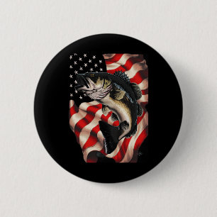 Byss Fishing Amerikanische Flagge 4. Juli Für Fisc Button