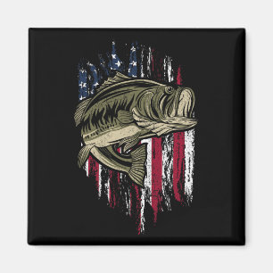 Byss Fishing Amerikanische Flagge 4. Juli Geschenk Magnet