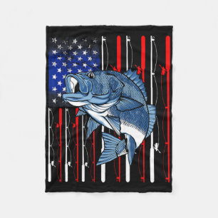 Byss Fishing Amerikanische Flagge Patriotischer An Fleecedecke