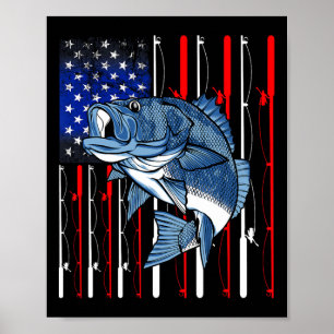 Byss Fishing Amerikanische Flagge Patriotischer An Poster