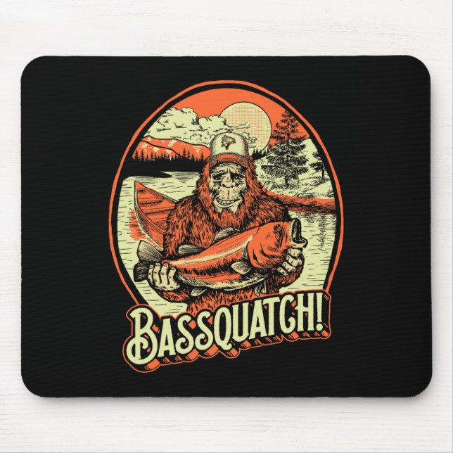 Byssquatch! Byss Fischer Sasquatch Lustig Bigfoot Mousepad (Vorne)