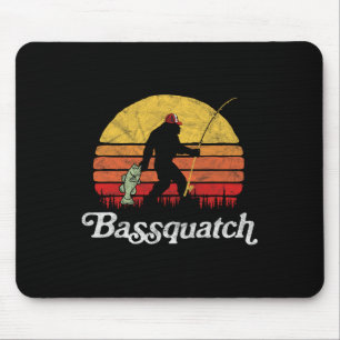 Byssquatch! Lustiger Bigfoot-Angler Outdoor Retro  Mousepad