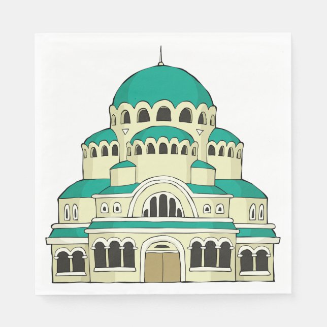 Byzantine Architecture Teal Dome Cathedral Serviette (Vorderseite)