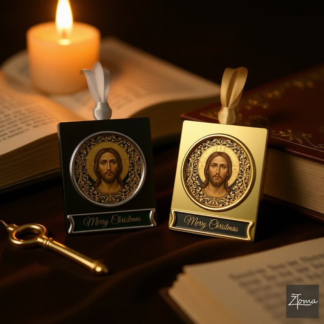 Byzantine Christ Icon - Jesus Banner-Ornament Gold (Von Creator hochgeladen)