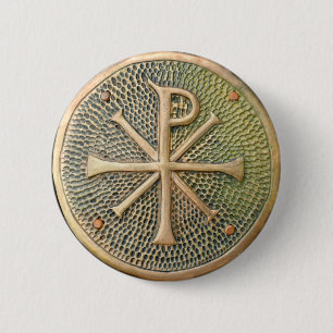 Byzantine cross symbol metal medallion history anc button