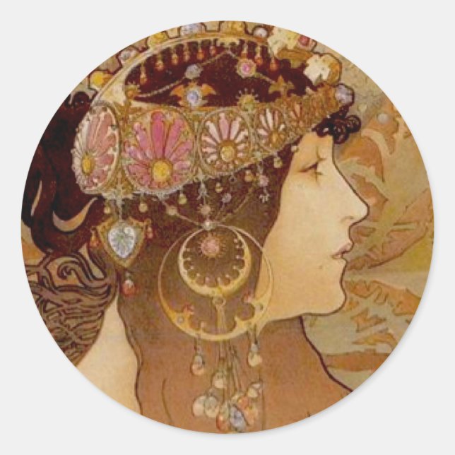 Byzantinisch Brünett, 1897 Runder Aufkleber (Vorderseite)