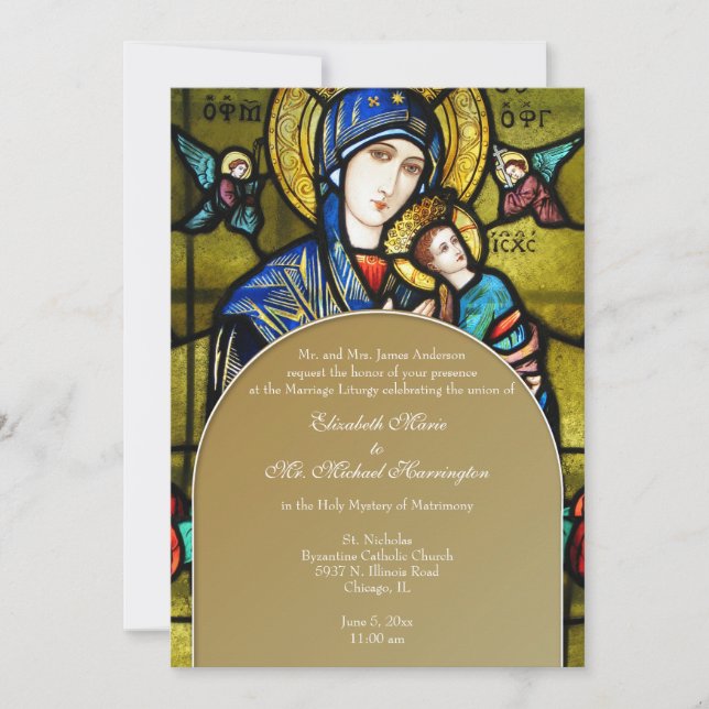 Byzantinisch-katholische Glass-Hochzeit Einladung (Vorderseite)