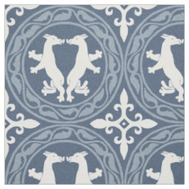 Byzantinische Bestien Blau und Weiß Stoff