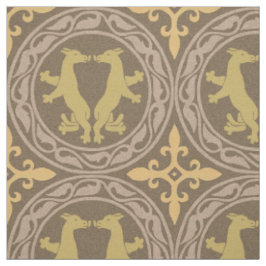 Byzantinische Bestien Ochre und Brown Stoff