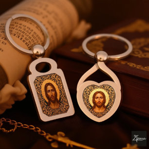 Byzantinische Christus-Ikone - Jesus Schlüsselanhänger