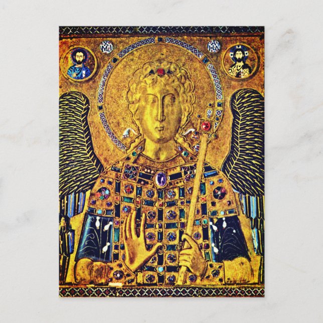 Byzantinische Ikone von St. Michael Postkarte (Vorderseite)
