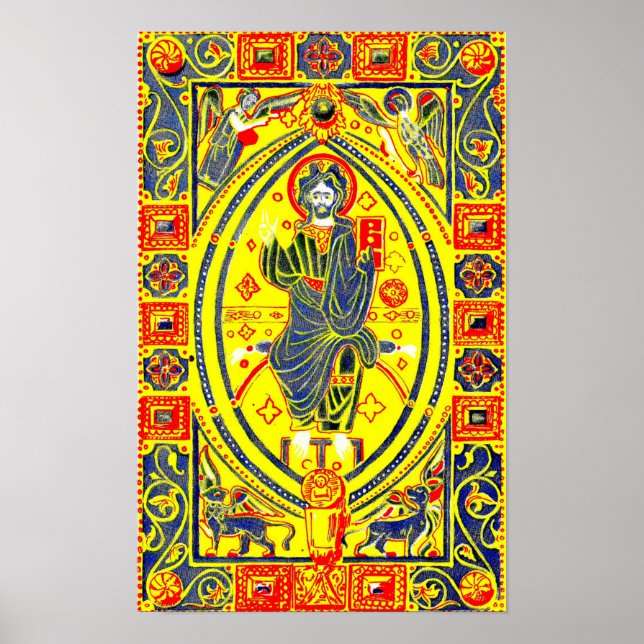 Byzantinische Volkskunst Jesus Poster (Vorne)