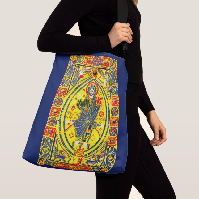 Byzantinische Volkskunst Jesus Tragetaschen Mit Langen Trägern (Von Nahem)