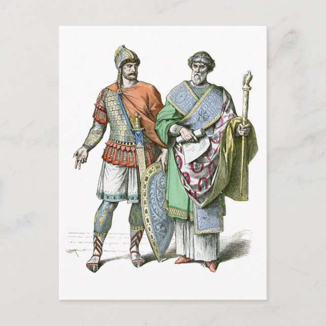 Byzantinischer Krieger und Kanzler Postkarte (Vorderseite)