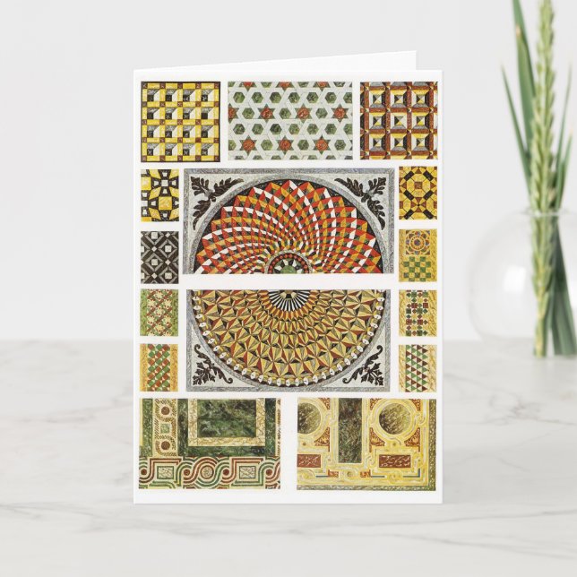 Byzantinischer Marmorboden Mosaik Karte (Vorderseite)