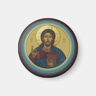 Byzantinisches Christus Pantokrator Rundmosaik Kun Magnet