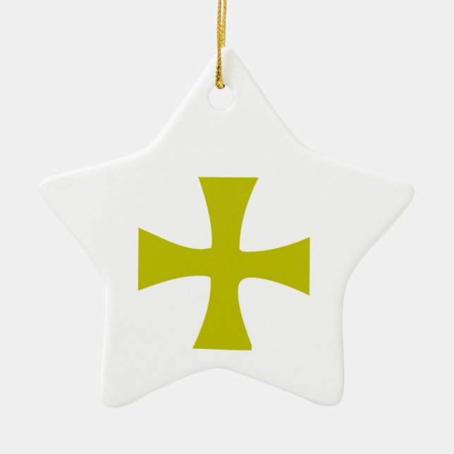Byzantinisches Goldkreuz Keramik Ornament (Vorne)