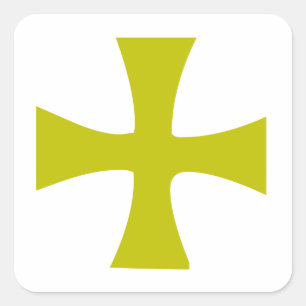 Byzantinisches Kreuz aus Gold Quadratischer Aufkleber