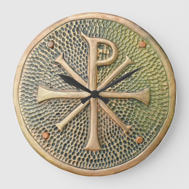Byzantinisches Kreuzsymbol Metallion Geschichte Große Wanduhr (Vorderseite)