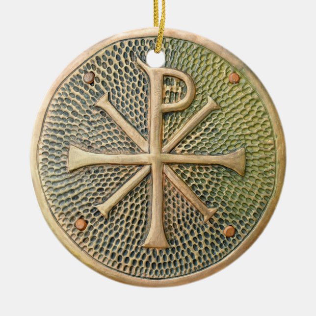 Byzantinisches Kreuzsymbol Metallion Geschichte Keramik Ornament (Vorne)