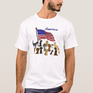 BZ, Flaggen und Welpen-Amerikaner-Shirt T-Shirt