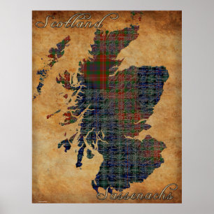 C18. Scotland und Sassenachs Map Art Poster