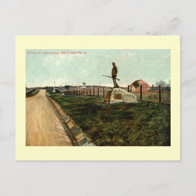 c1915 Statue von John Burns GETTYSBURG PENNSYLVANI Postkarte (Vorderseite)