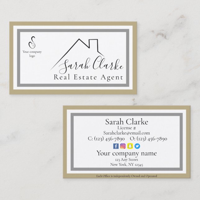 C21 Black Rooftop Business Card Visitenkarte (Vorne/Hinten)