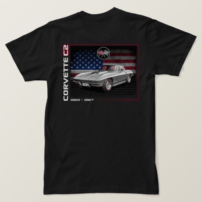 C2 Corvette - 2-seitige Männer-T - Shirt (Design Rückseite)