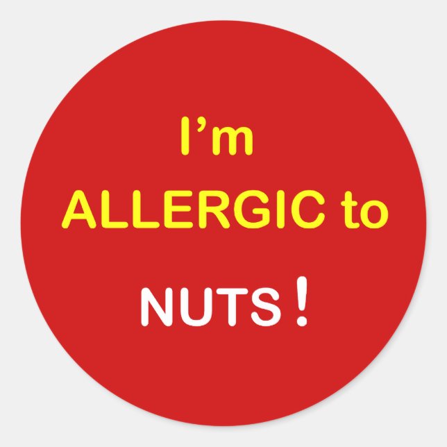 c2 - Ich bin allergisch - NUTS. Runder Aufkleber (Vorderseite)
