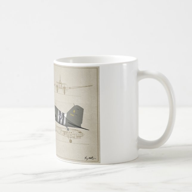 C47-Skytrain World-War-2 Transport Kaffeetasse (Rechts)