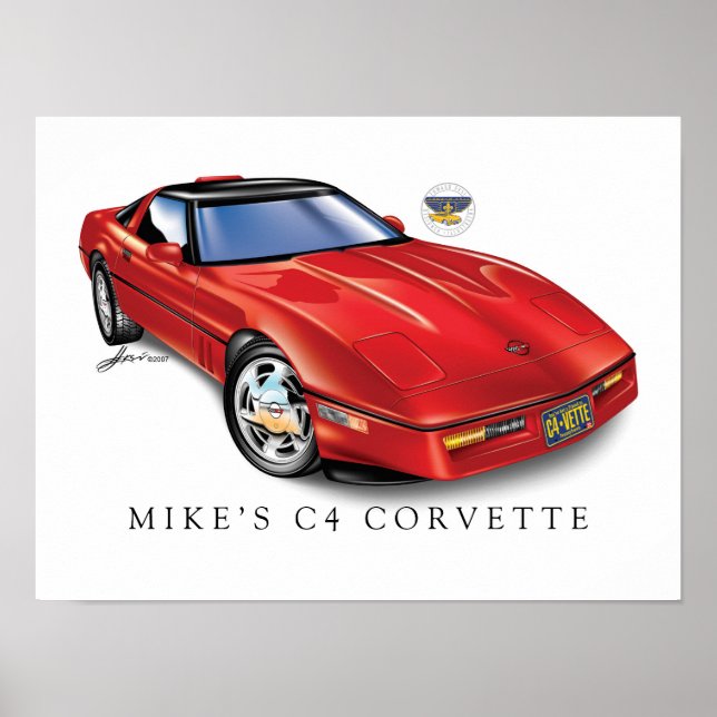 C4 Corvette Print, Value Poster Paper (Matte) (Devant)
