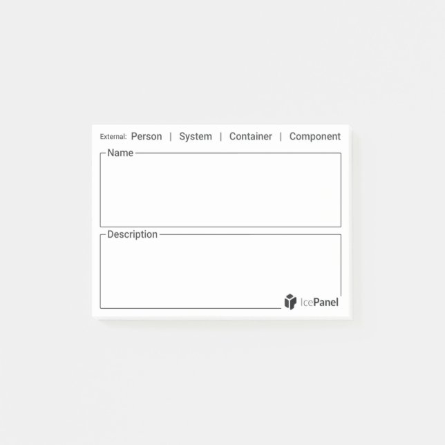 C4-Modellaufkleber nach IcePanel [externer Typ] Post-it Klebezettel (Vorderseite)