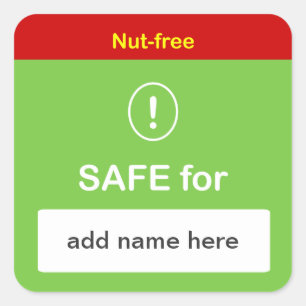 c4 - SAFE LEBENSMITTELETIKETT MIT Individuelle Nam Quadratischer Aufkleber