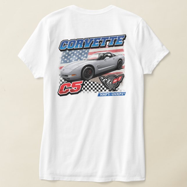 C5 Corvette - T-shirt féminin à 2 faces (Couchage Retour)