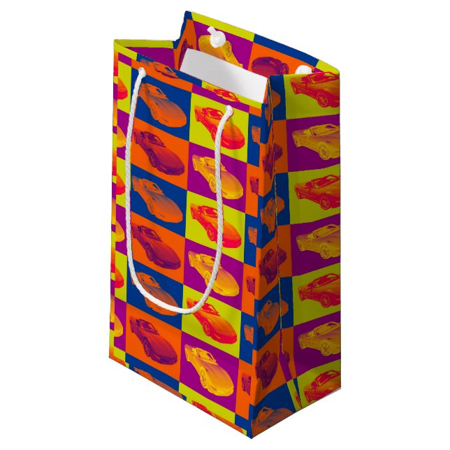 C5 Korvette konvertierbare Muskel-Auto-Pop-Kunst Kleine Geschenktüte (Vorderseite Schrägansicht)