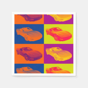 C5 Korvette konvertierbare Muskel-Auto-Pop-Kunst Serviette