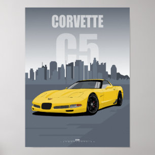 C5 Vette Millenium Gelb Poster