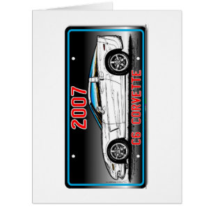 C6 2007 Coupe Grau Hintergrund Vette Lic Plate Art