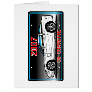 C6 2007 Coupe Grau Hintergrund Vette Lic Plate Art