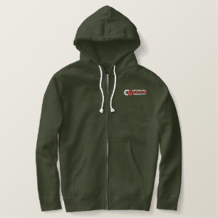 C6VR Logo gestickter grundlegender ZipHoodie Bestickter Hoodie