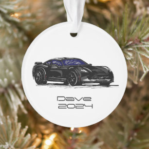 C7 Corvette Sports Voiture Main Noire Dessin