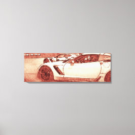 C7R Corvette Z06 2016 Sketch in Warm Red Leinwanddruck