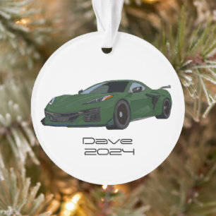 C8 Corvette Sports Voiture Vert foncé Main tirée
