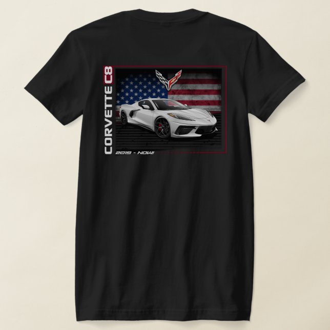 C8 Corvette - T-shirt féminin à 2 faces (Couchage Retour)