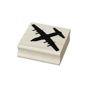 C-130 Hercules Airlift Flugzeug Top View Holz Brie Gummistempel
