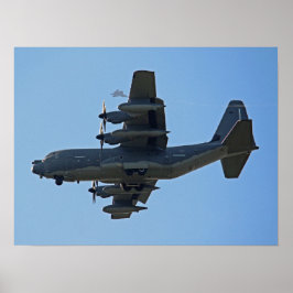 C-130 Hercules Flugzeug mit F-35 Silhouette Poster