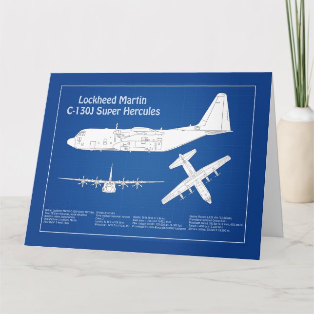 C-130 Hercules - Flugzeugkonzepte ABD Dankeskarte (Vorderseite)